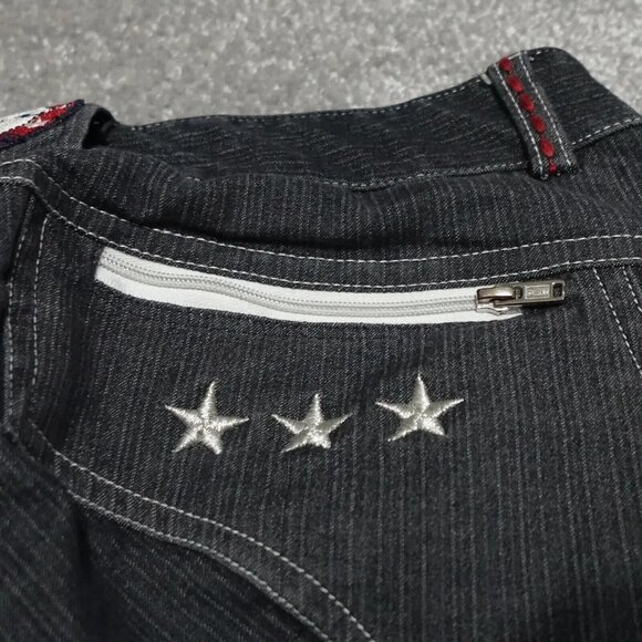 Stars & Stripes Knee Patch Breeches Pants Women Size 30 Black Button Zip Pocket - Picture 16 of 16